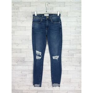 Frame Denim Womens Jeans size 24 Le Skinny de Jeanne High Waist Raw Hem